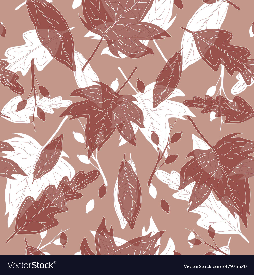 Creative autumn seamless pattern with simple vector image Creative autumn seamless pattern with simple