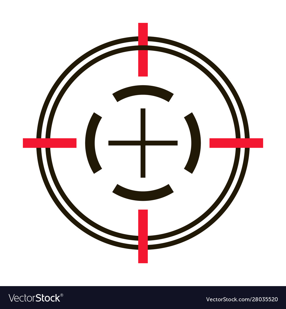 Eye target iconblack icon isolated Royalty Free Vector Image