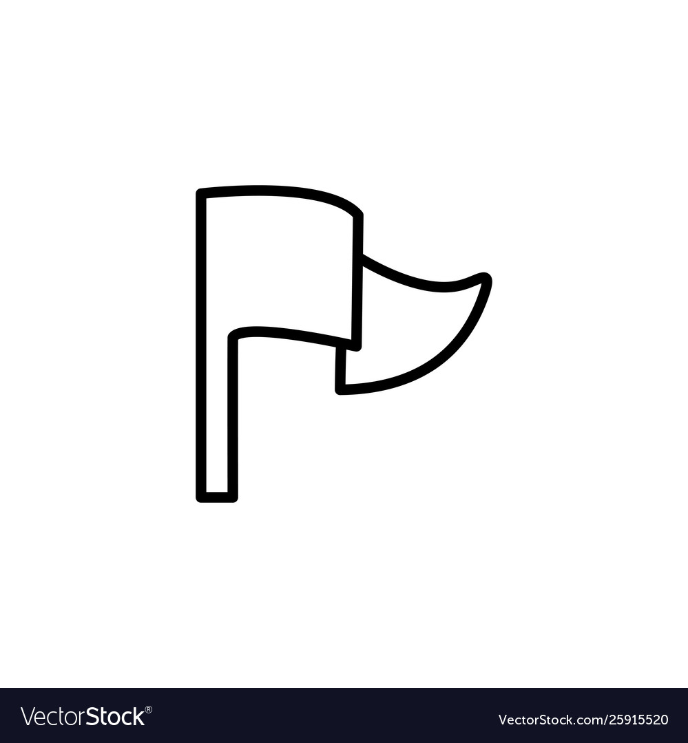 Flag line icon in flat style for app ui websites vector image Flag line icon in flat style for app ui websites