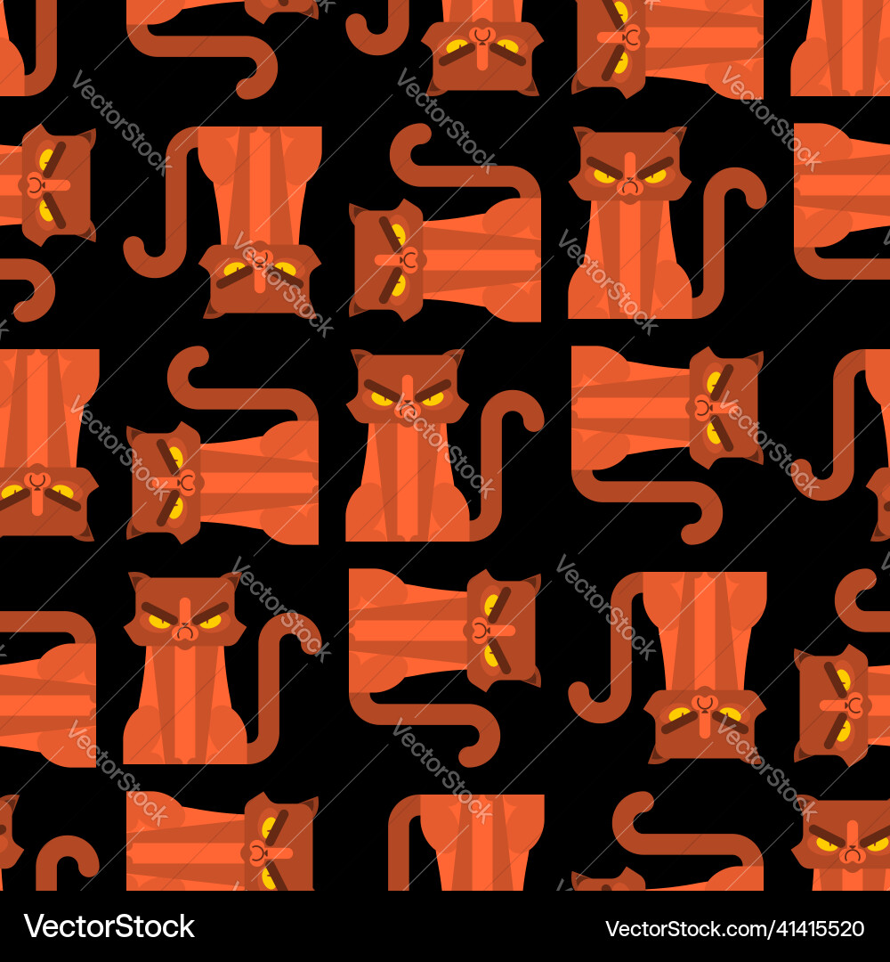 Grumpy cat pattern seamless angry pet background Vector Image