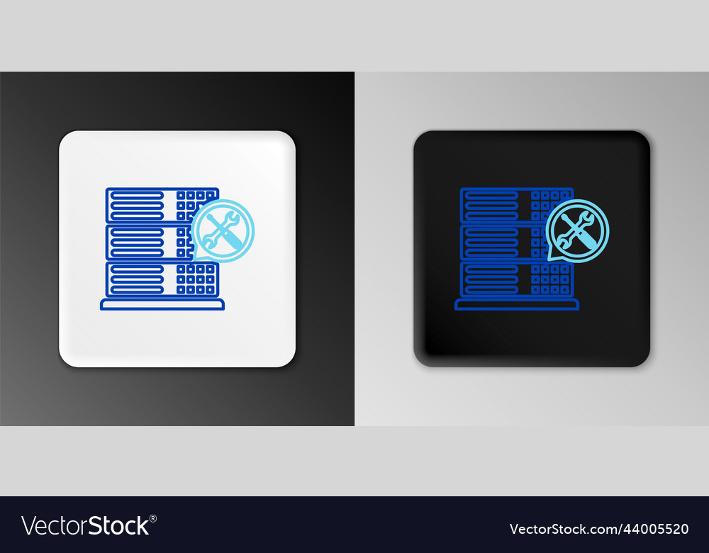 Line database server with screwdriver and wrench vector image Line database server with screwdriver and wrench