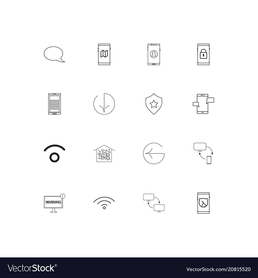 Network and database linear thin icons set