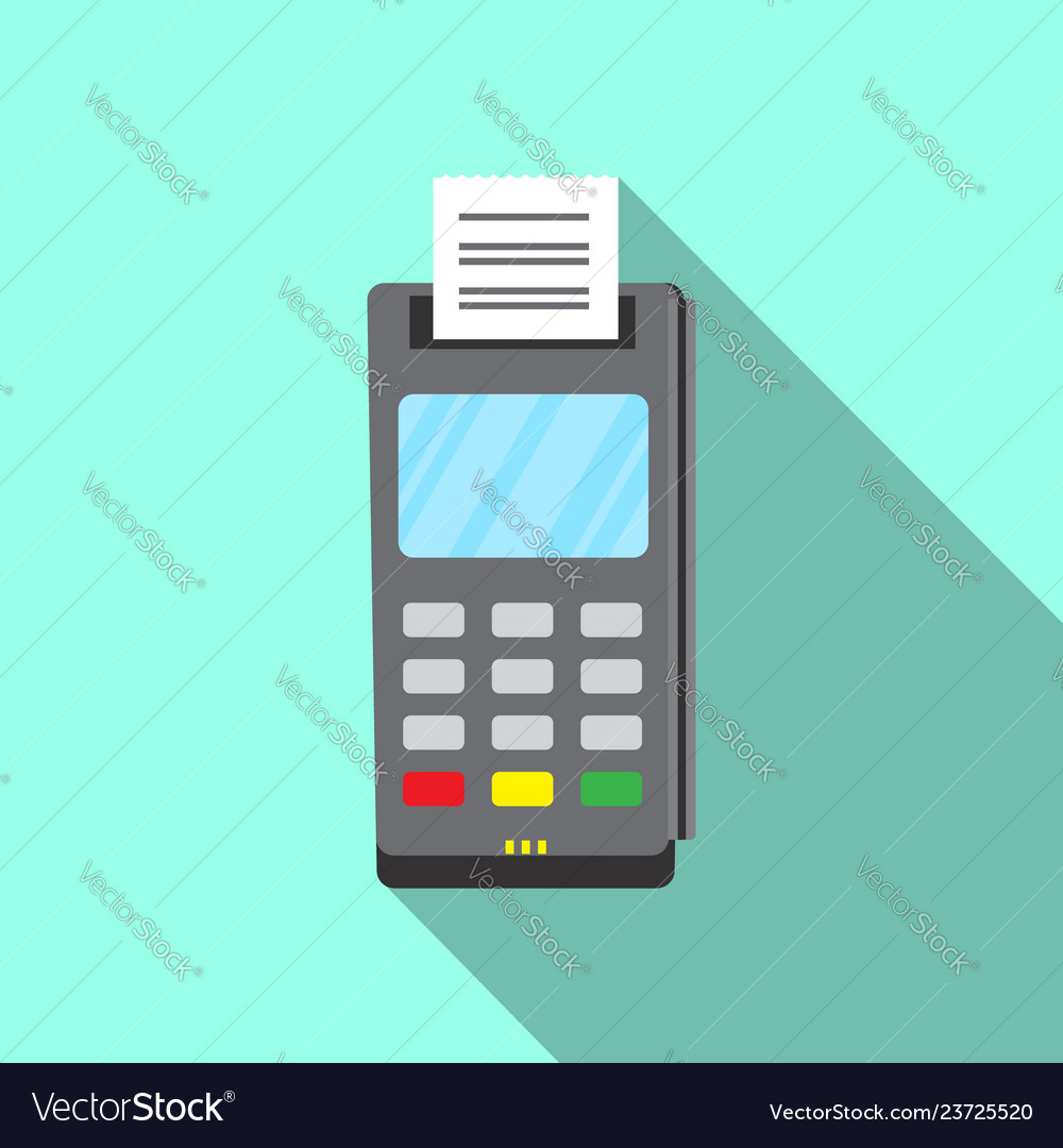 Payment terminal icon flat style Royalty Free Vector Image