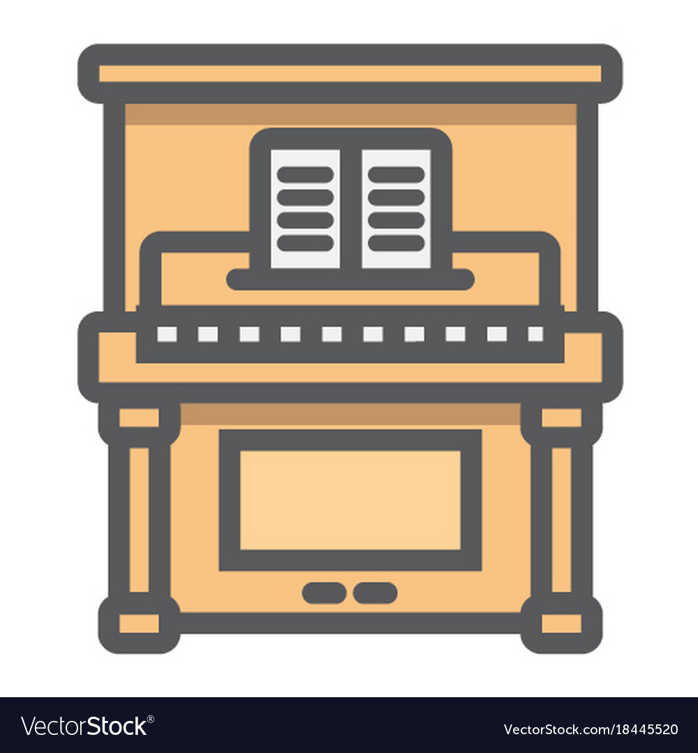 Piano filled outline icon music and instrument