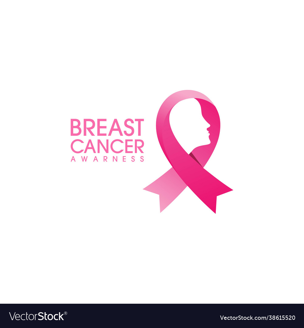 Pink ribbon breast cancer icon