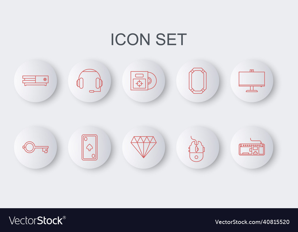 Set Zeile Computer Tastatur alt für Spiel cd vector image Set Zeile Computer Tastatur alt für Spiel cd
