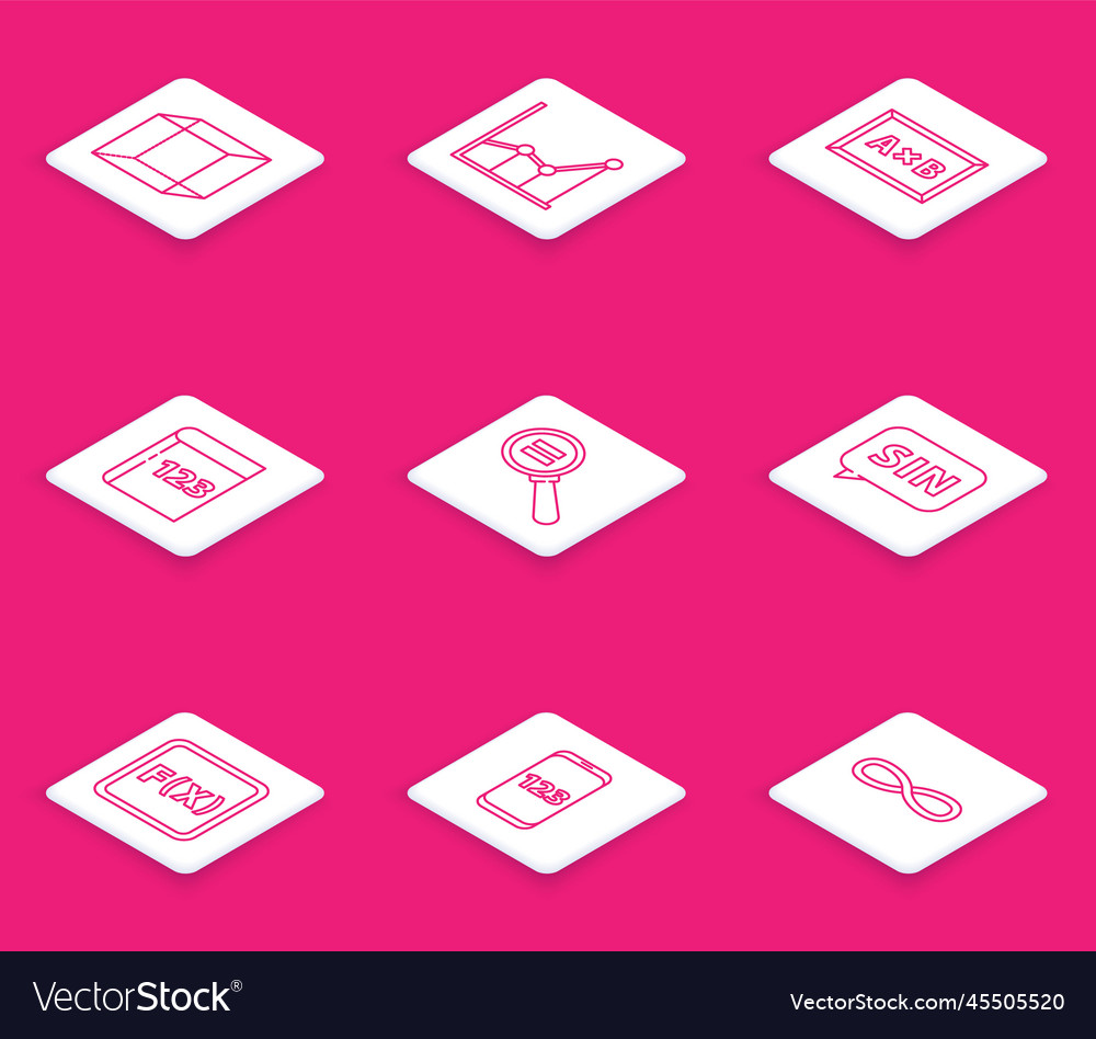 Set line function mathematical symbol sigma vector image Set line function mathematical symbol sigma