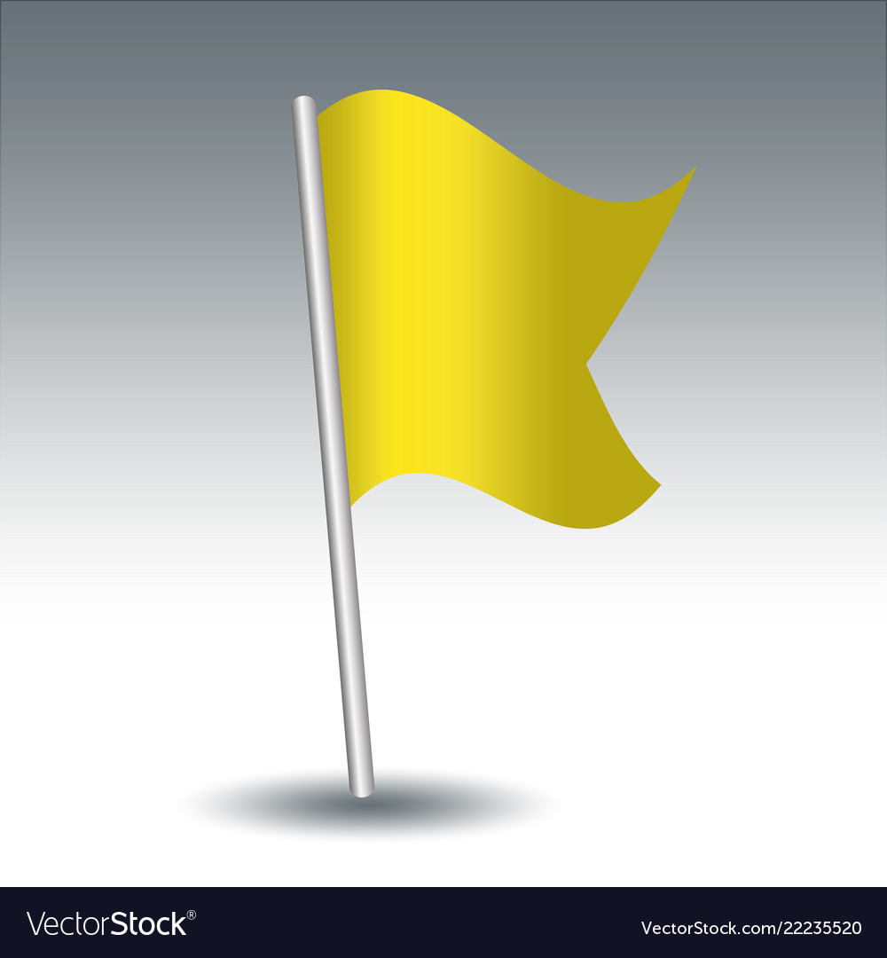Waving maritime signal flag q quebeck on slanted Vector Image
