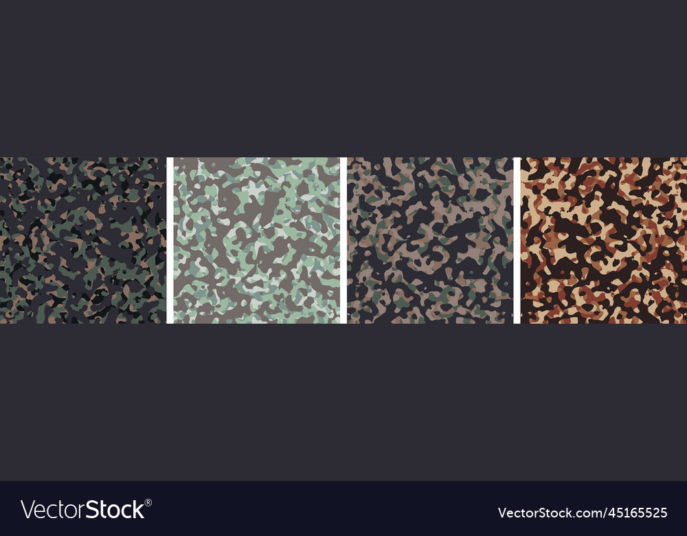 4 camouflage background set pattern design vector image 4 camouflage background set pattern design