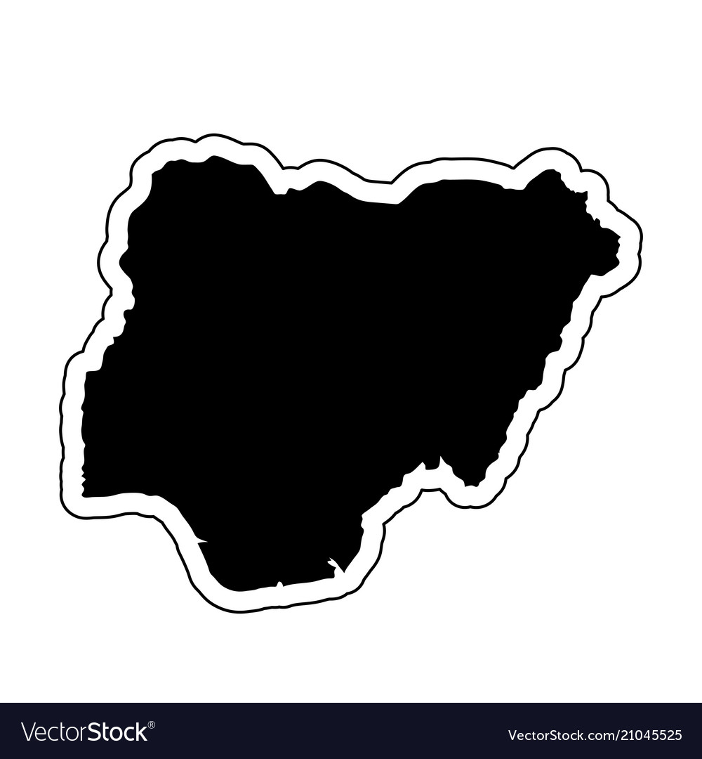 Black silhouette of the country nigeria Royalty Free Vector