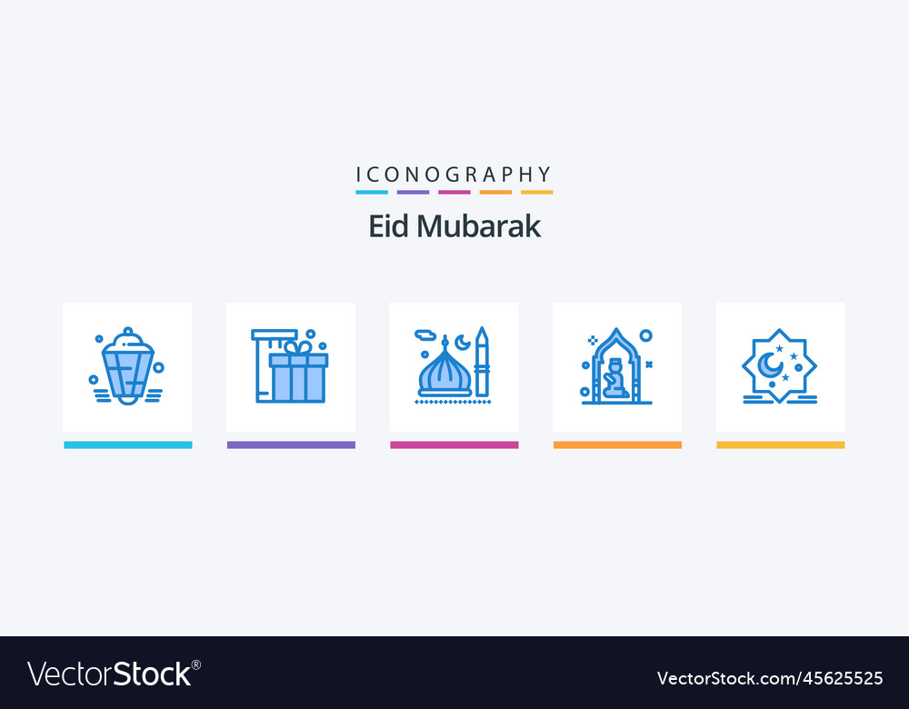 Eid mubarak blau 5 Ikonenpaket inklusive Beten