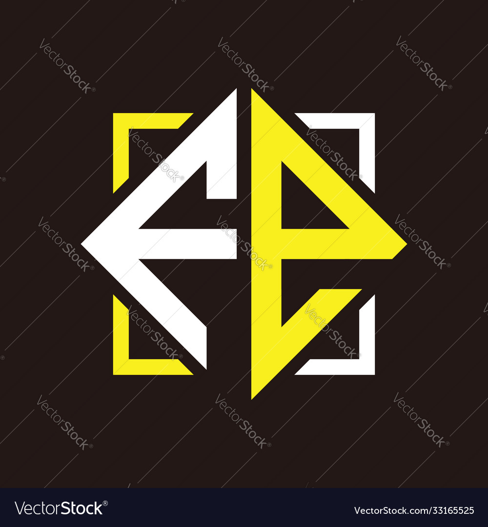 F e initials quadrangle monogram with square