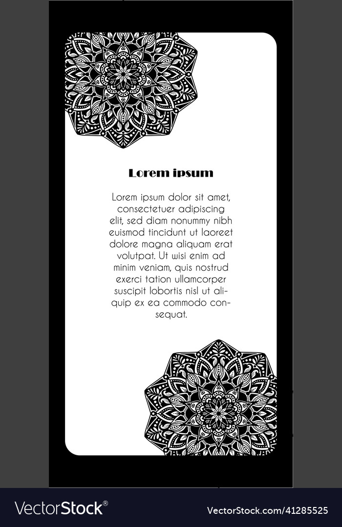 Frame for text with mandala vector image Frame for text with mandala