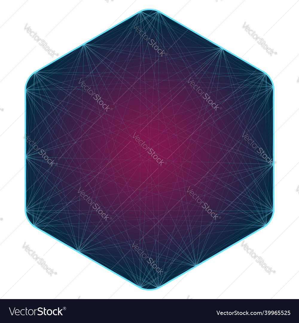 Geometric shape hexagon with interlacing lines