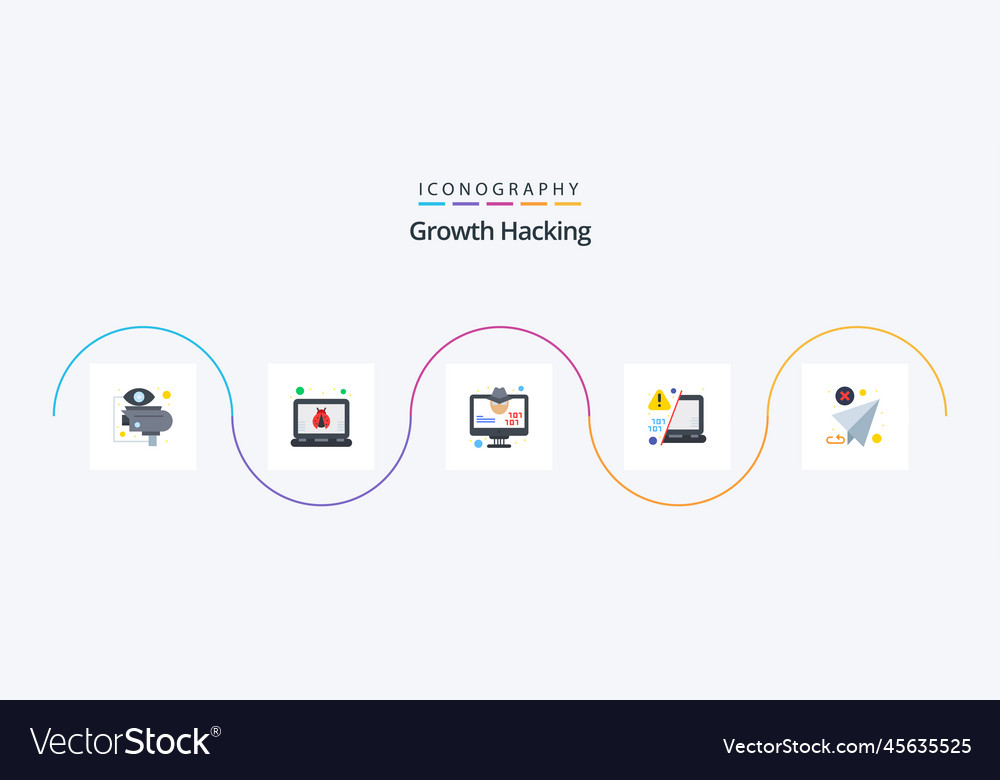 Hacking flat 5 icon pack including forward warn