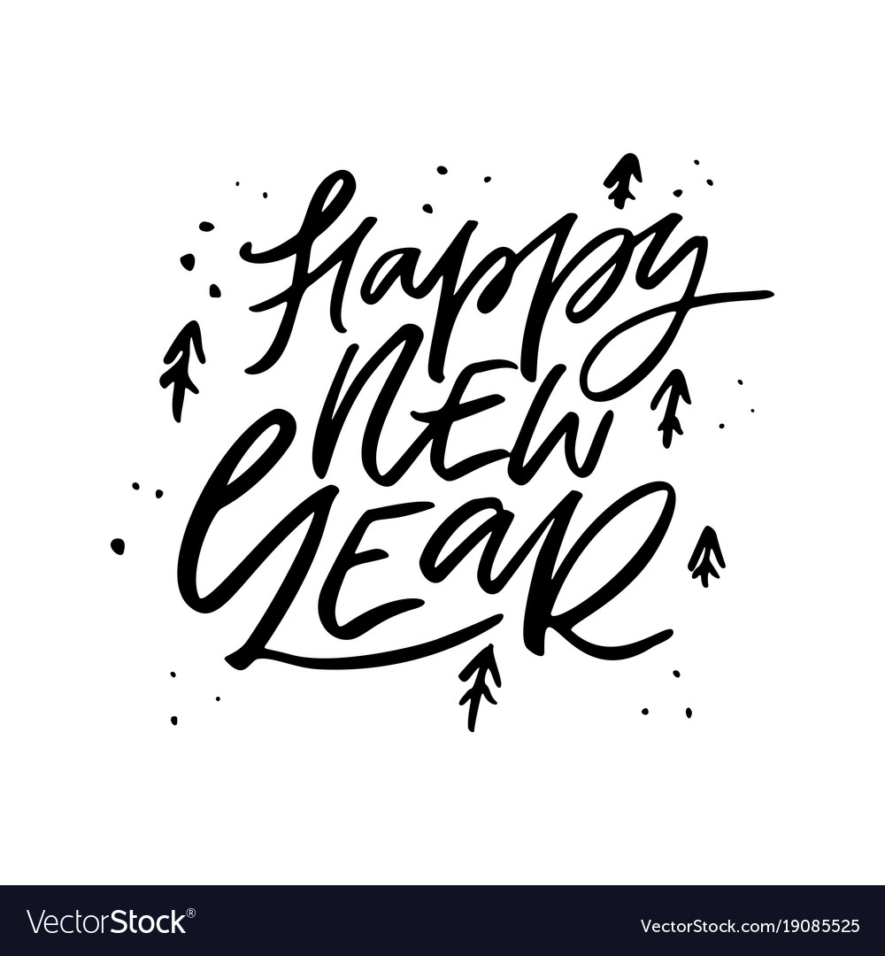 Happy new year lettering design