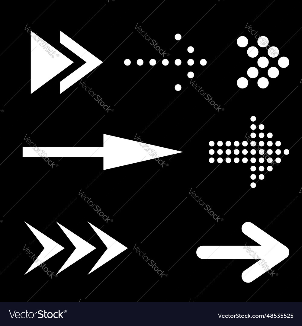 Icon Set Of Flat Arrows Royalty Free Vector Image