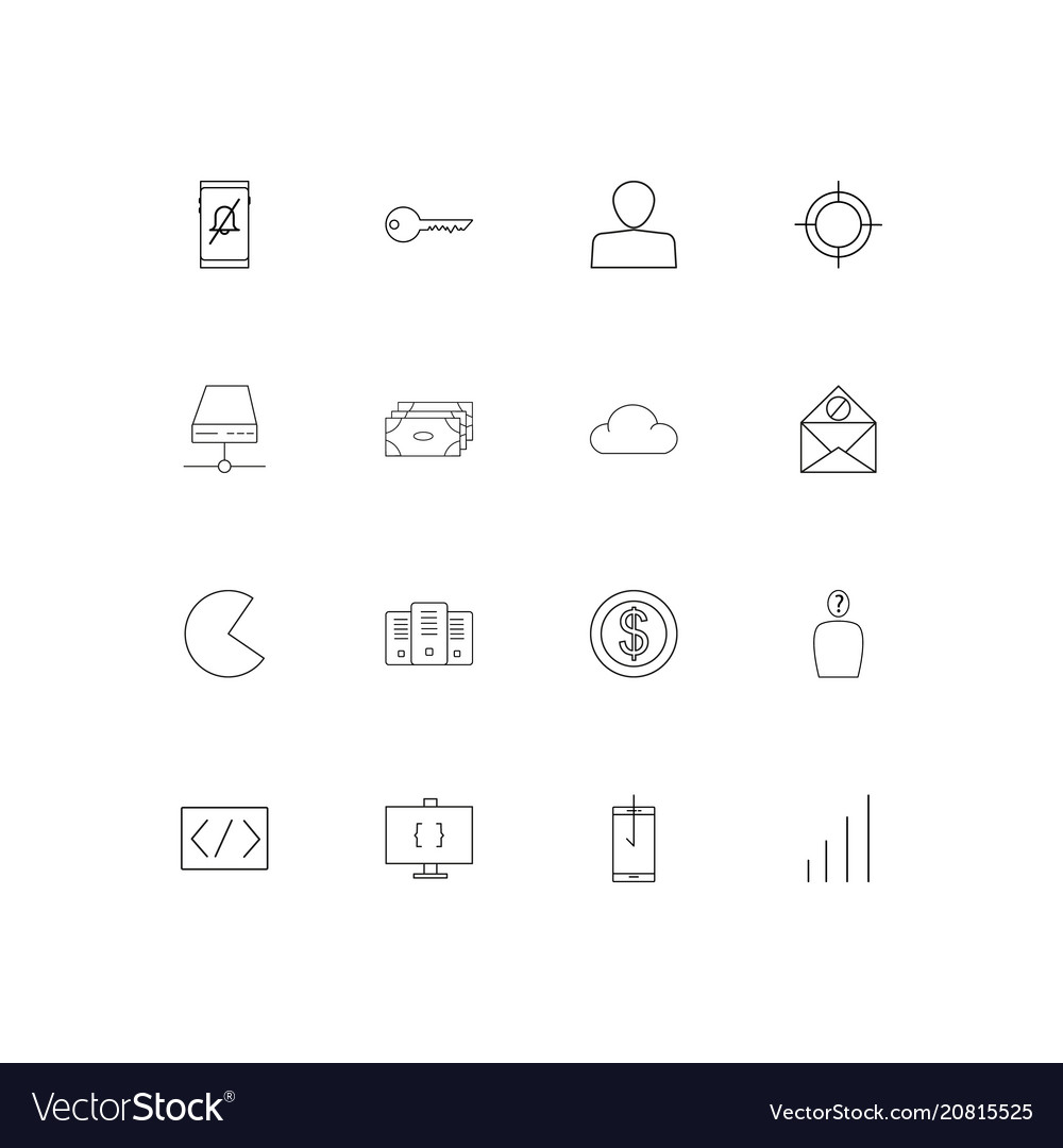Internet of things linear thin icons set outlined