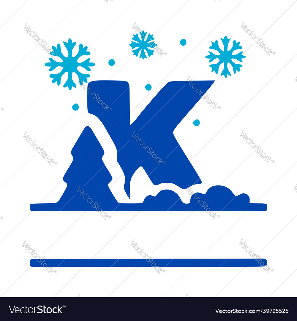 Letter k and winter composition monogram logo