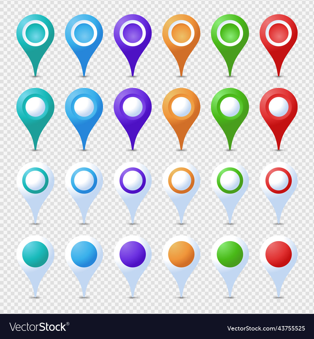 Location pins mega set marker 3d map pointer pin