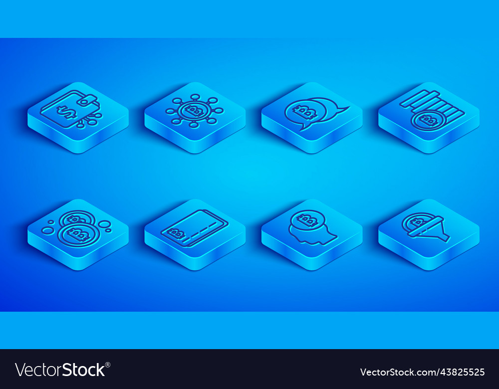 Set line cryptocurrency wallet blockchain vector image Set line cryptocurrency wallet blockchain