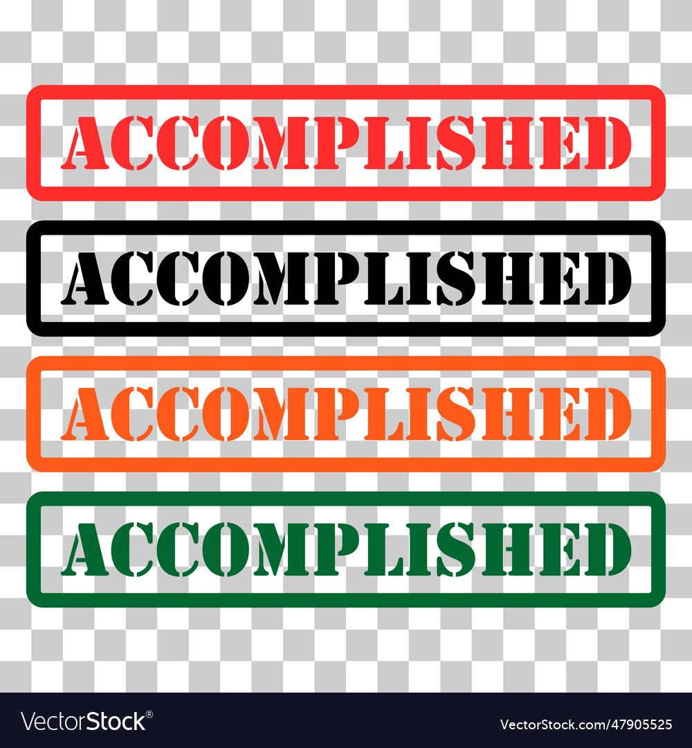 Set of accomplished stamp symbol label sticker