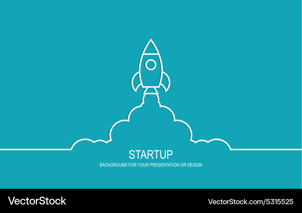 Startup Rocket Launch Concept Royalty Free Vector Image