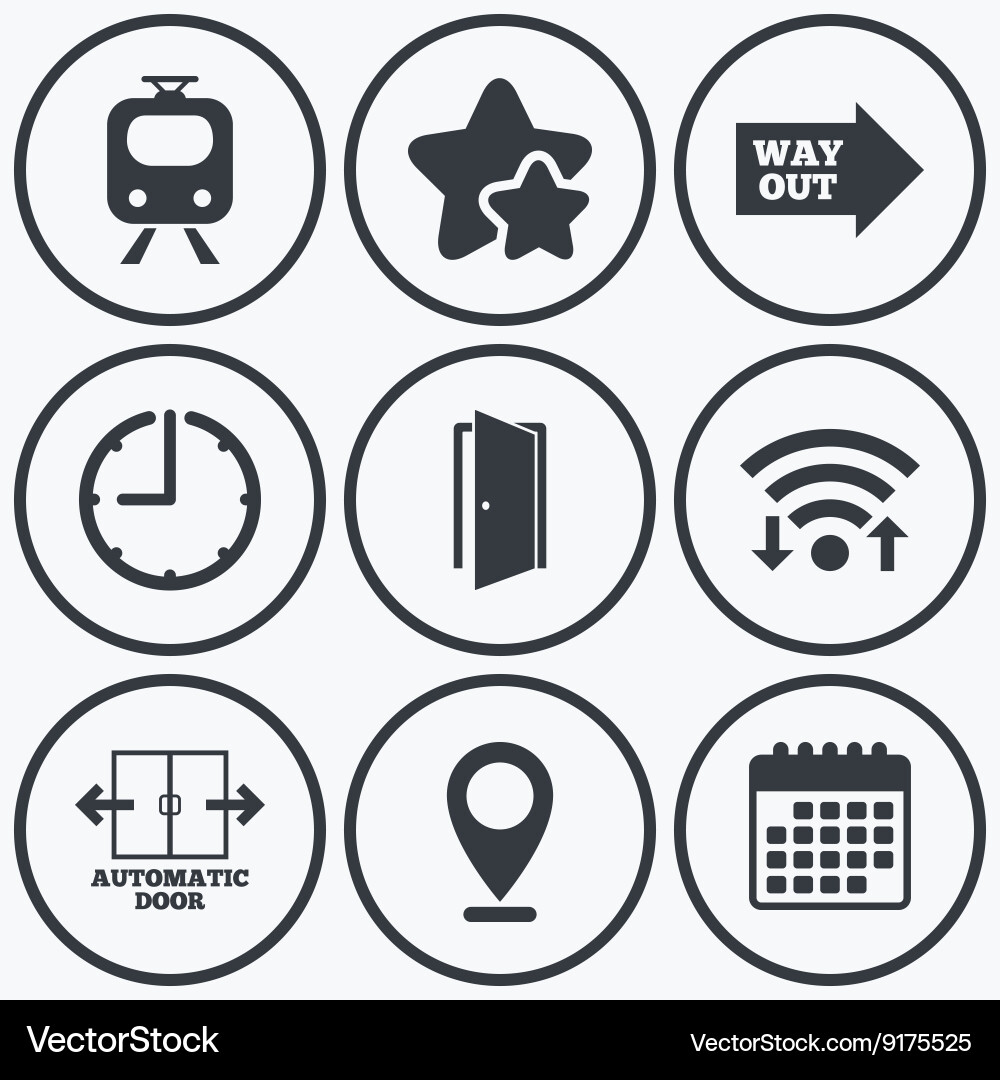 Train railway icon automatic door symbol Vector Image