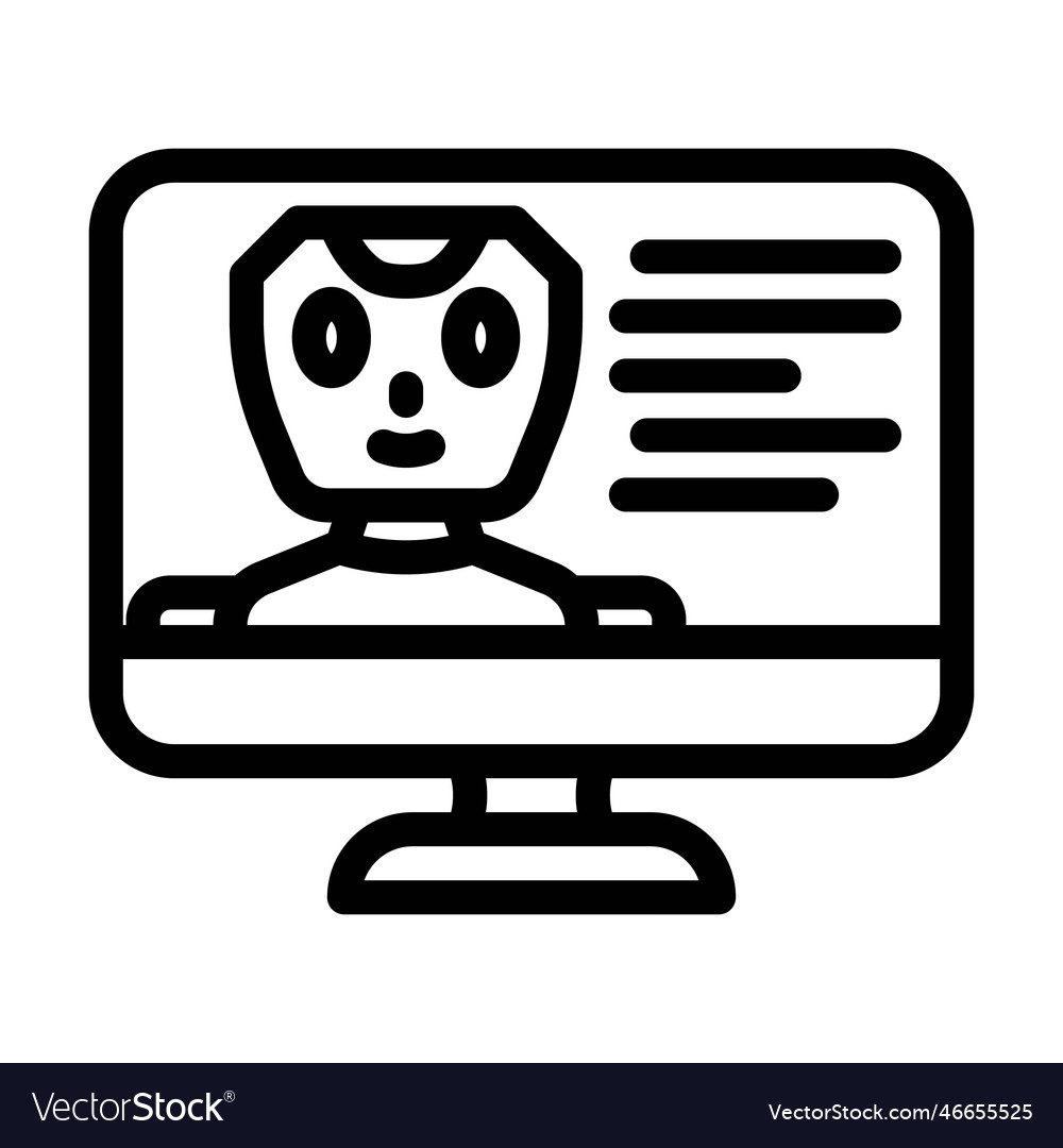 Virtual chat bot line icon vector image Virtual chat bot line icon