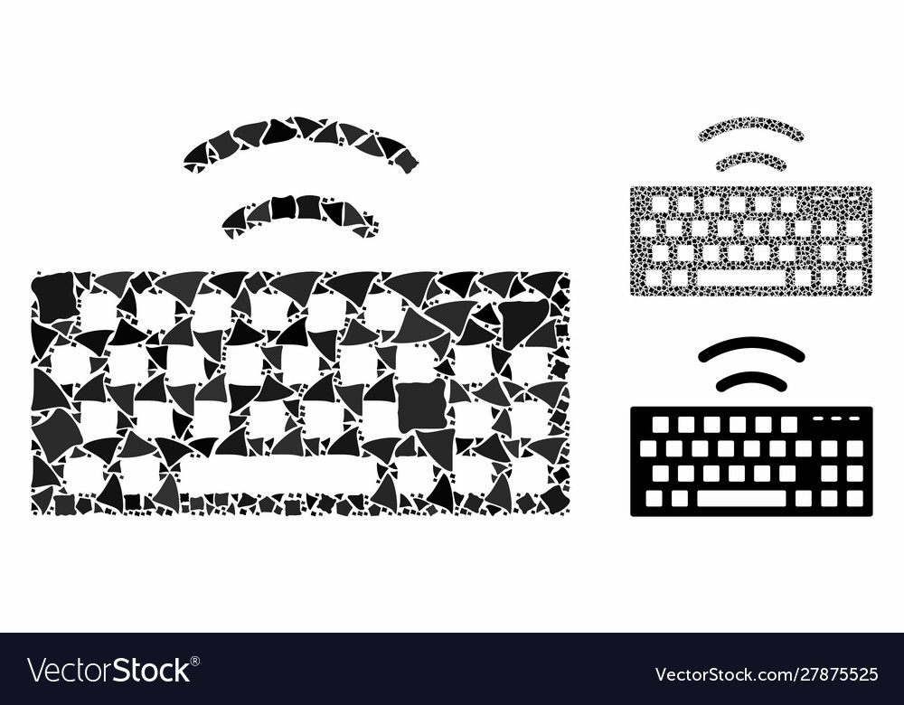 Wireless keyboard composition icon abrupt vector image Wireless keyboard composition icon abrupt
