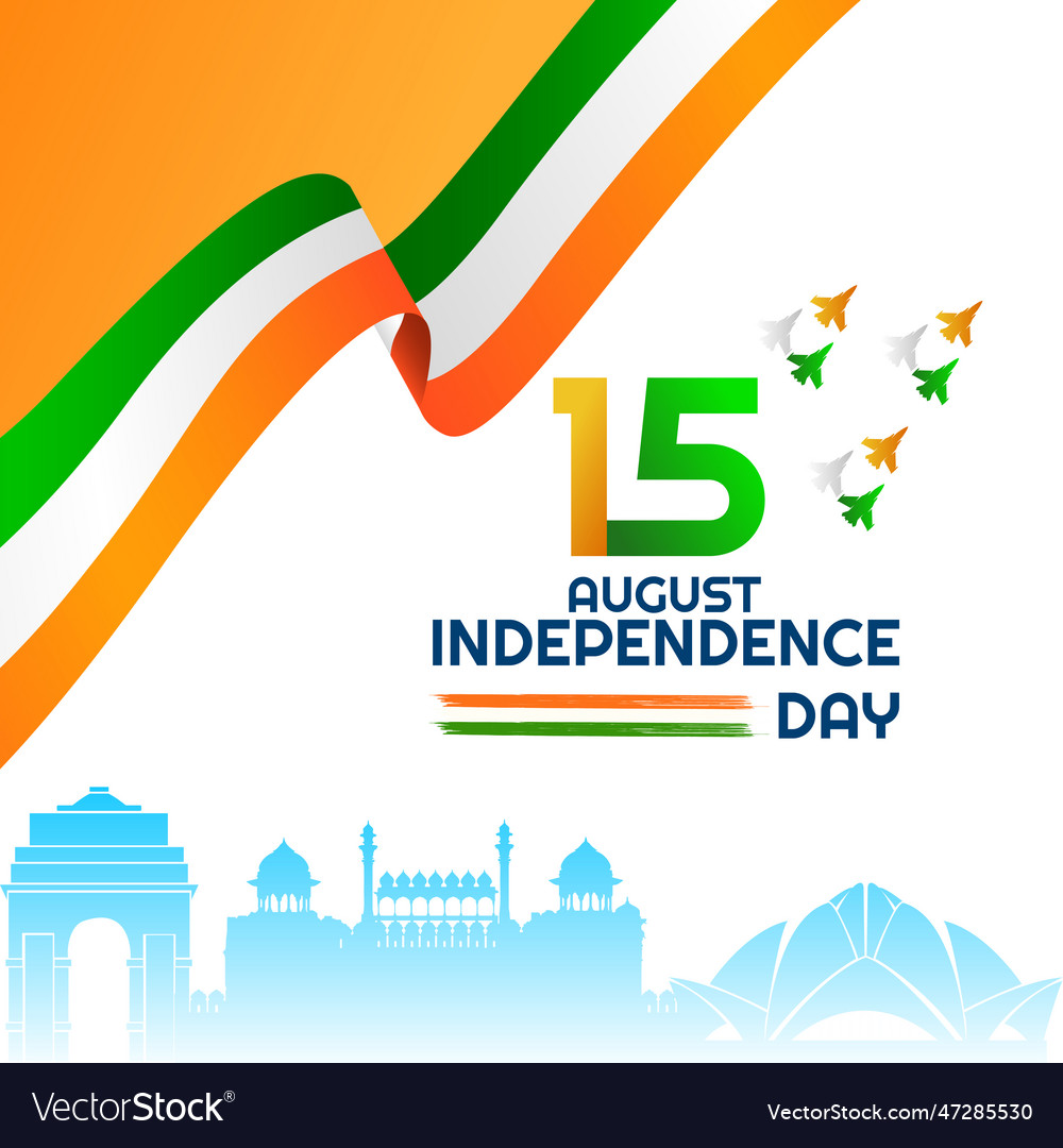 15 august independence day wishing post file Vector Image