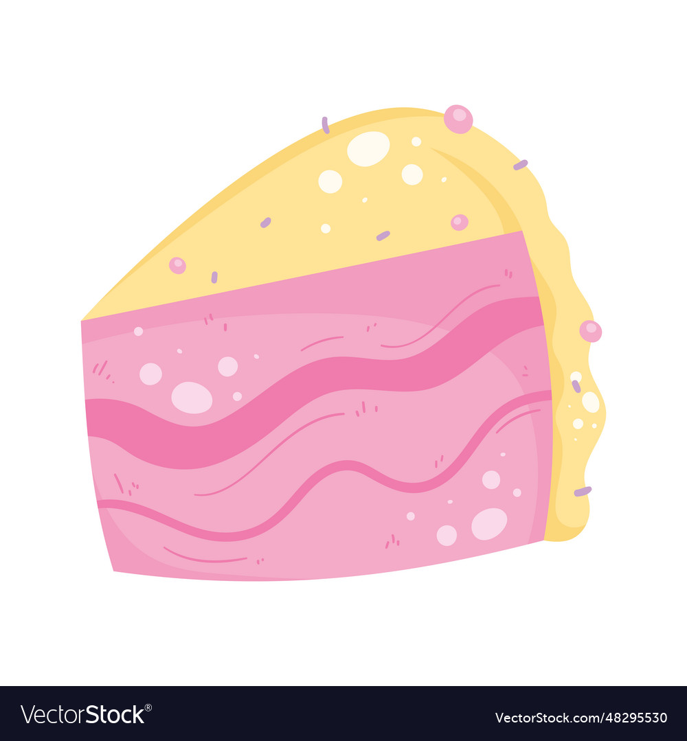 Birthday cake slice Royalty Free Vector Image - VectorStock