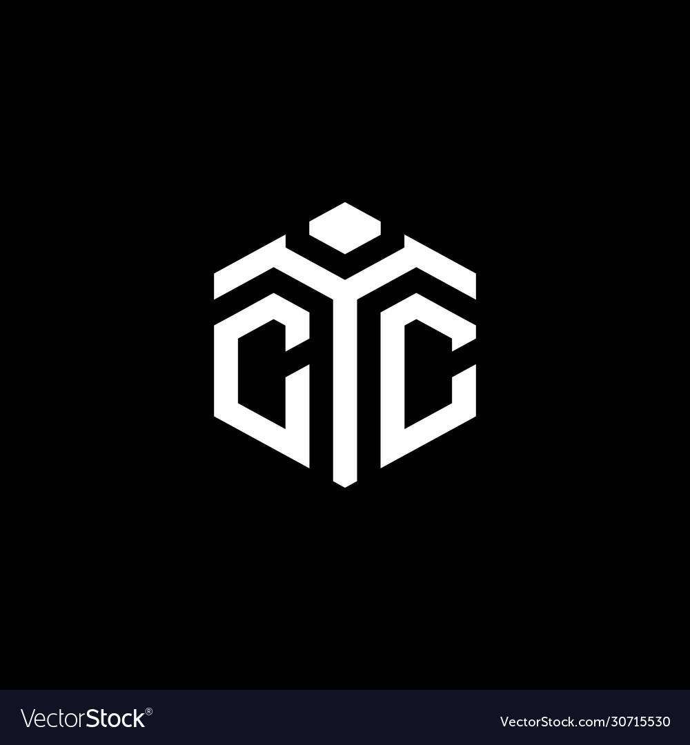 Cc monogram logo with abstract hexagon style