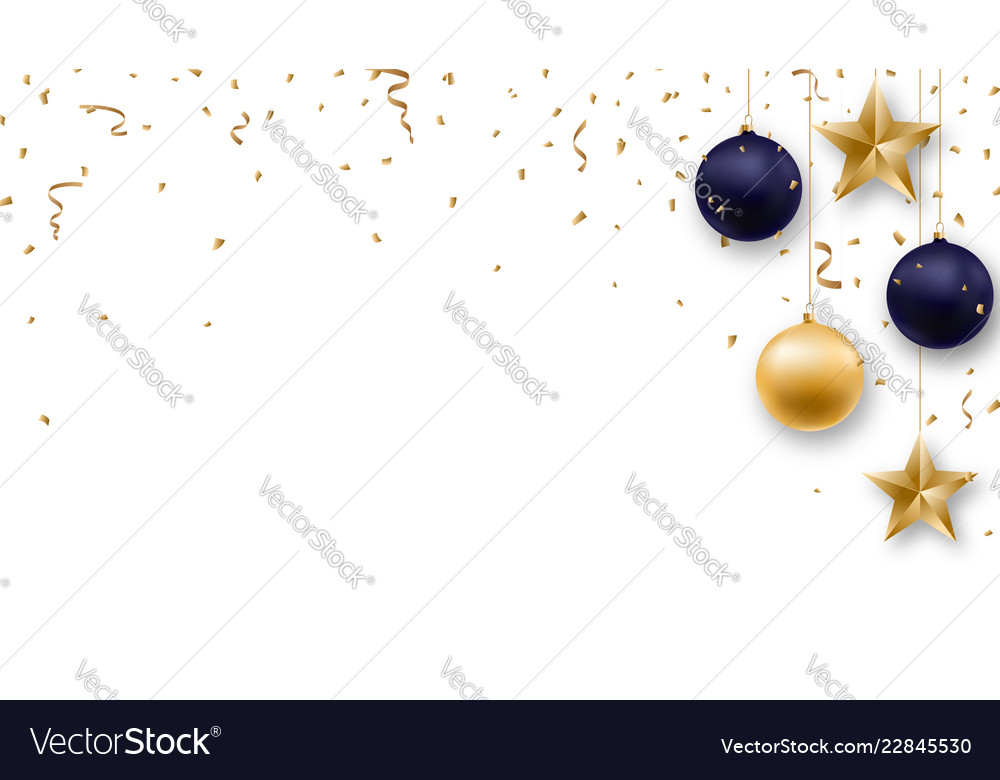 Christmas background with shiny golden and blue vector image Christmas background with shiny golden and blue