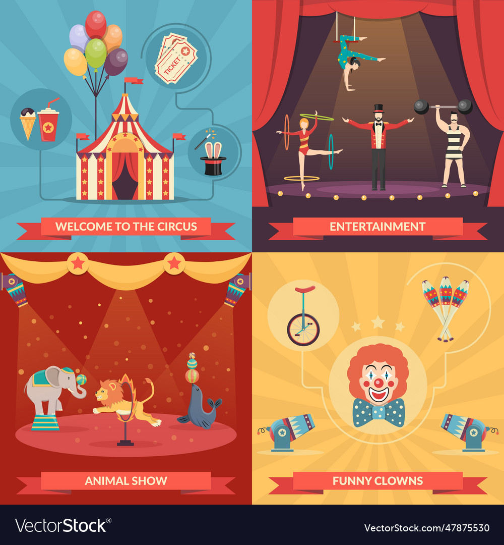 Circus Show 2x2 Design Concept Circus Show 2x2 Vector Image