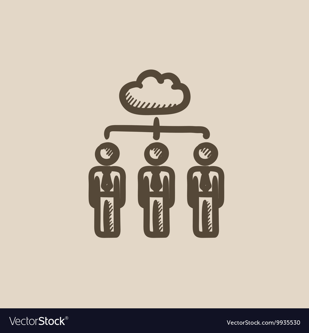 Cloud computing sketch icon