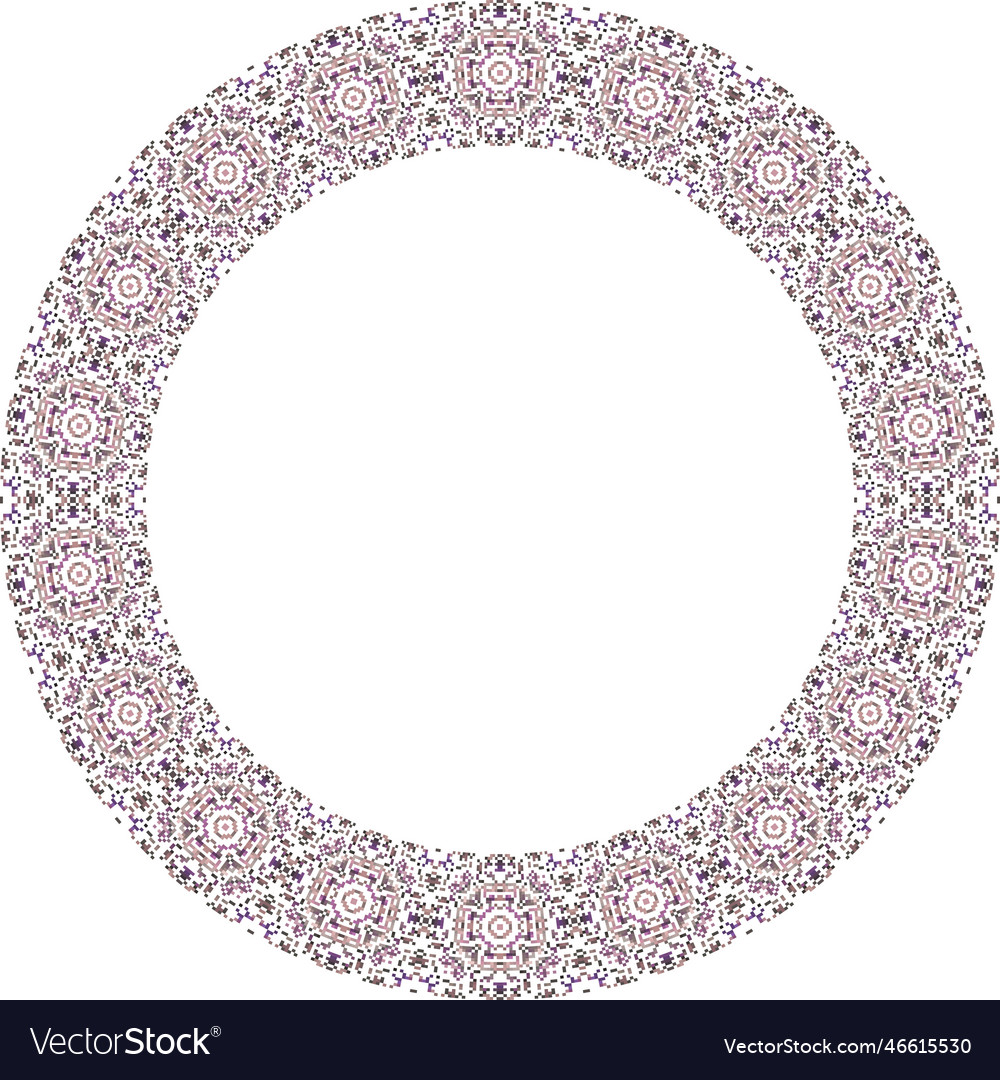 Decorative round frame with floral pattern Vector Image