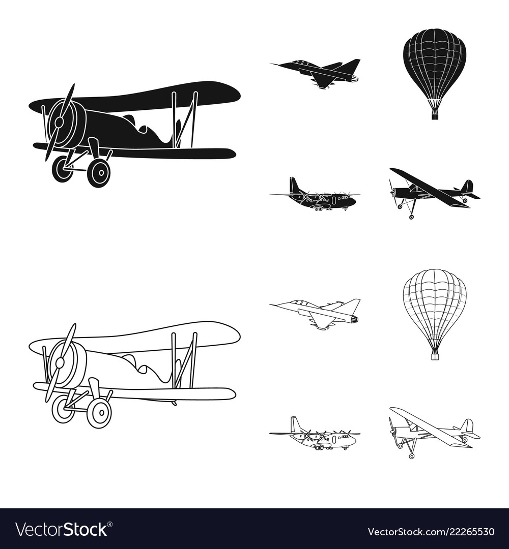 Design of plane and transport sign Royalty Free Vector Image