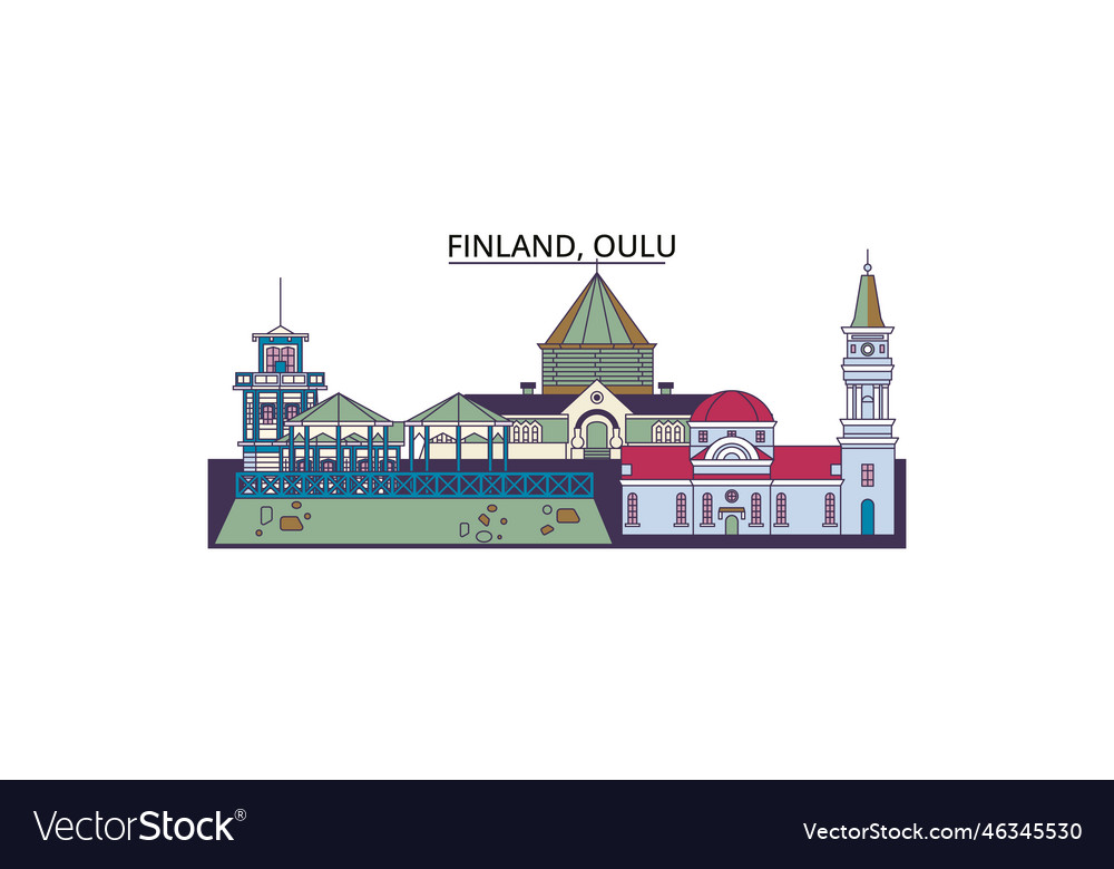 Finnland oulu Tourismus Sehenswürdigkeiten Stadt vector image Finnland oulu Tourismus Sehenswürdigkeiten Stadt