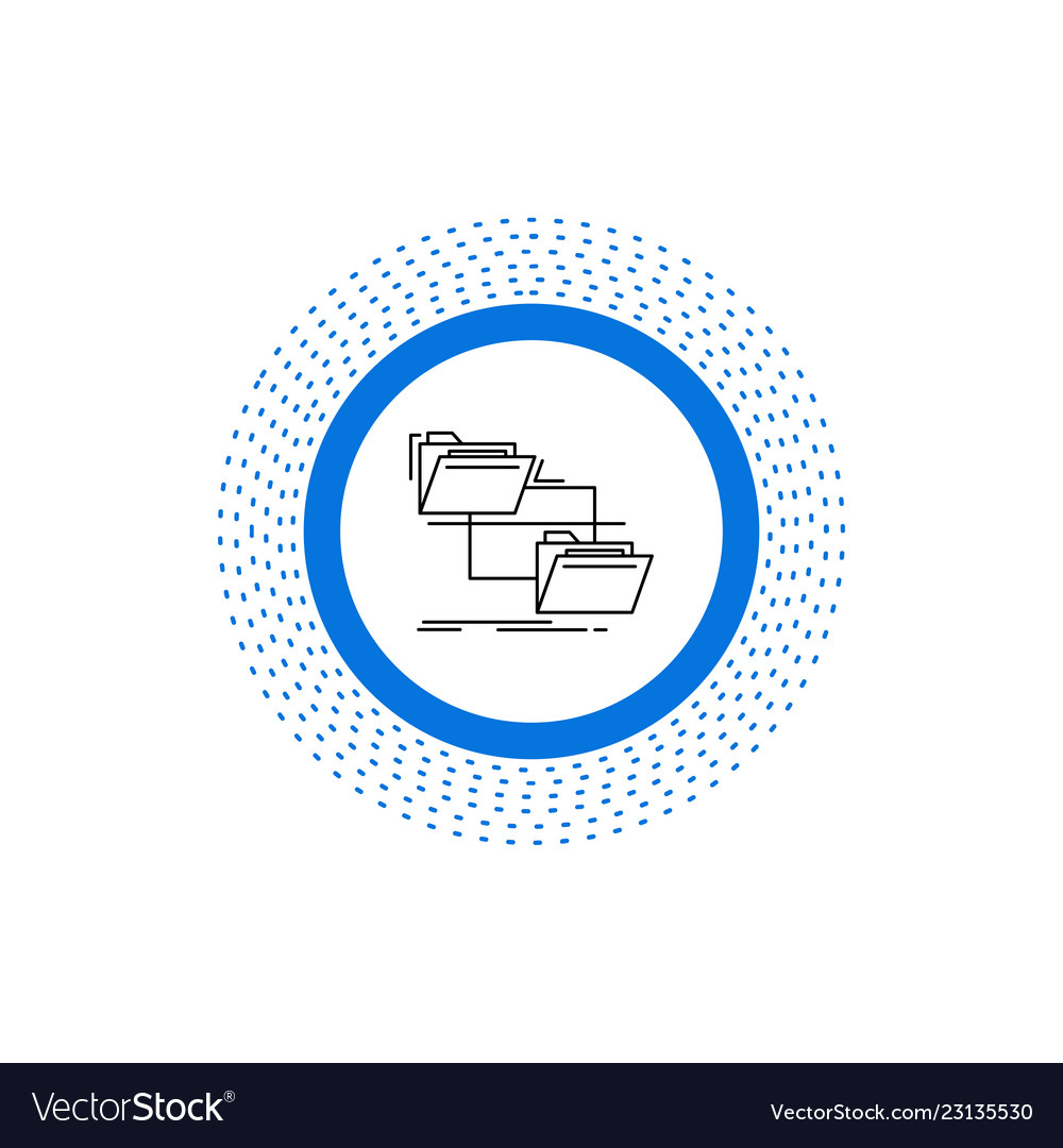 Folder file management move copy line icon vector image Folder file management move copy line icon