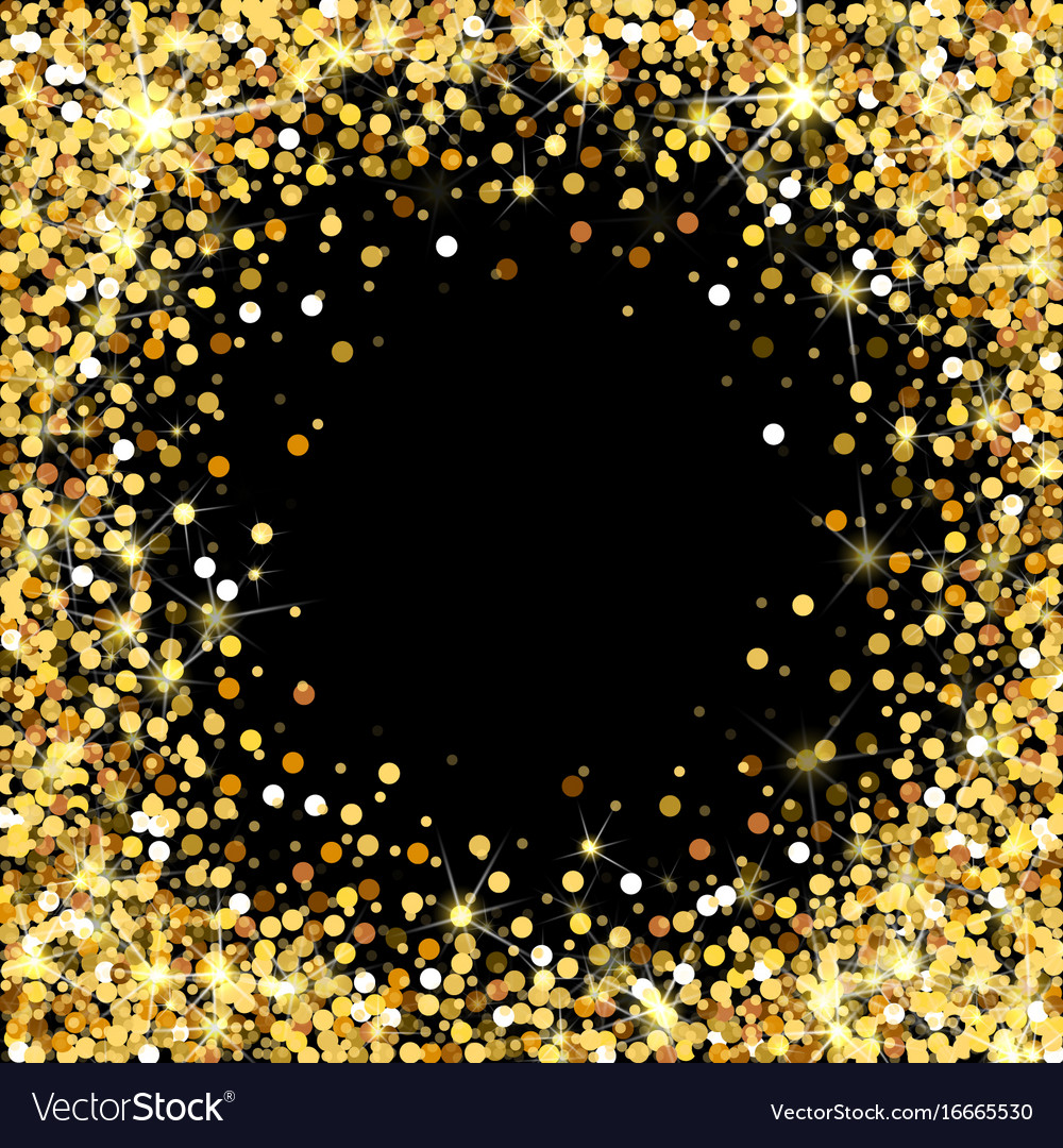 Gold glitter frame with empty space for text
