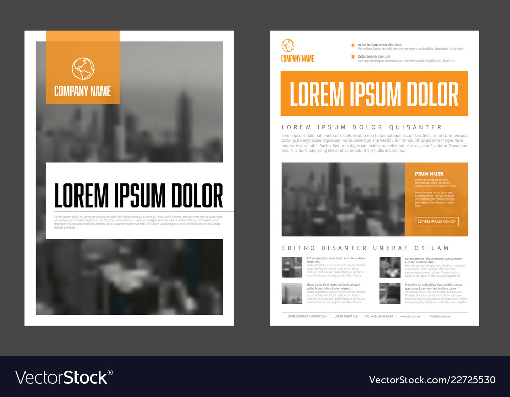 Modern Orange Business Corporate Brochure Flyer Vector Image