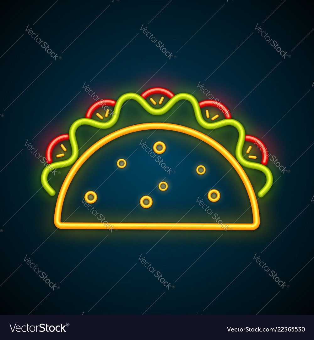 Neon Taco Werbung Zeichen