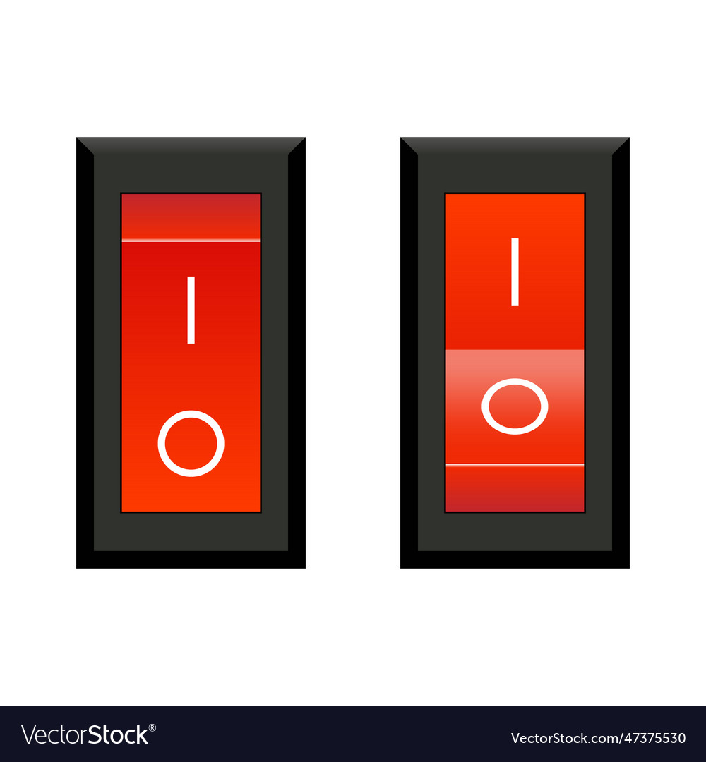 On and off electirc switches Royalty Free Vector Image