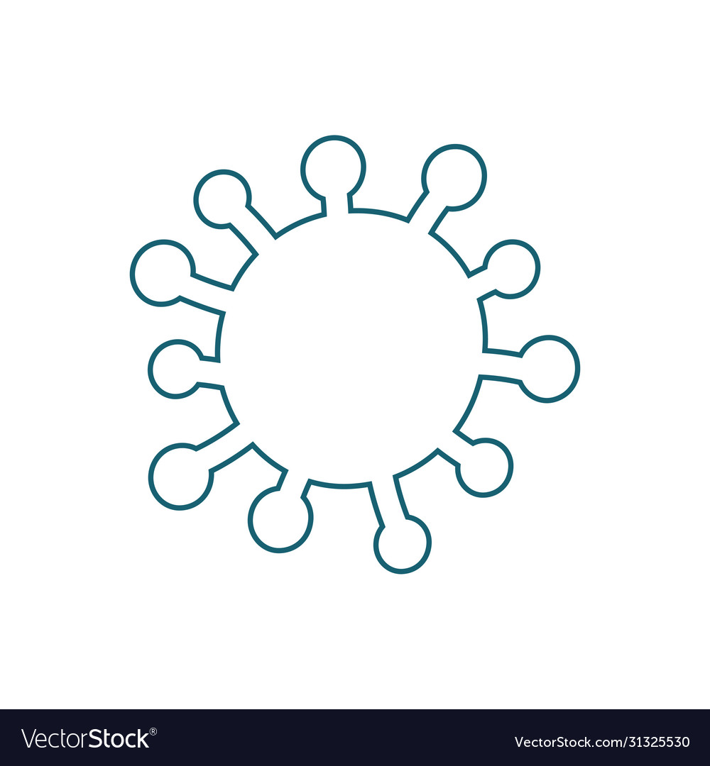 Outline single icon coronavirus one object round