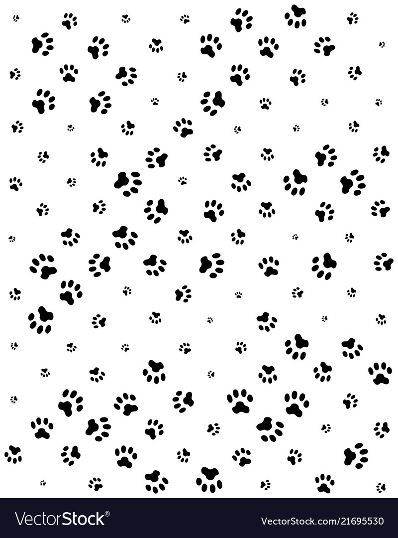 Seamless pattern of print dogs paws Royalty Free Vector