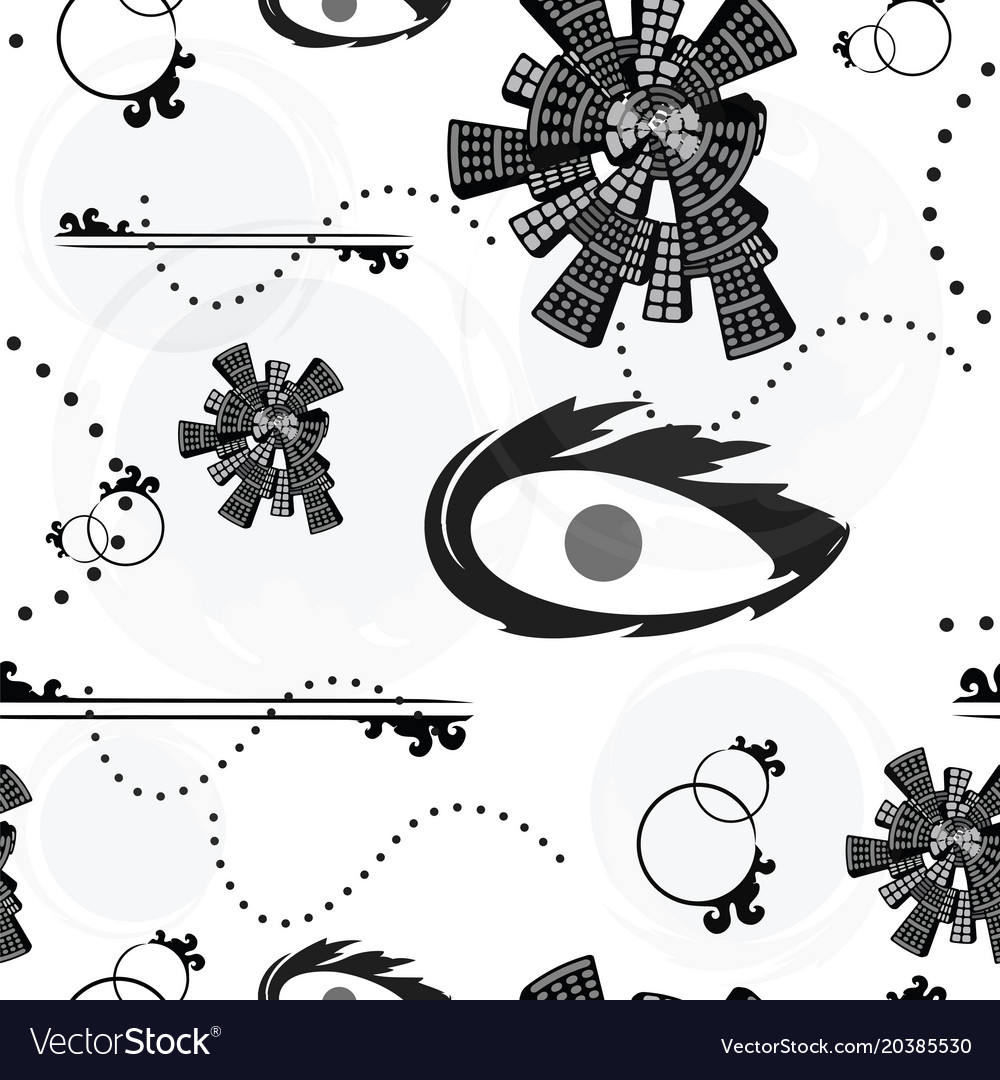 Seamless tileable pattern with abstract shapes