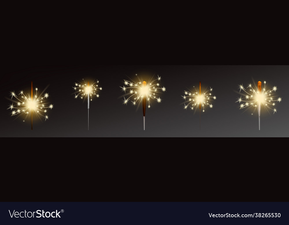 Sparklers set realistic flares with flames