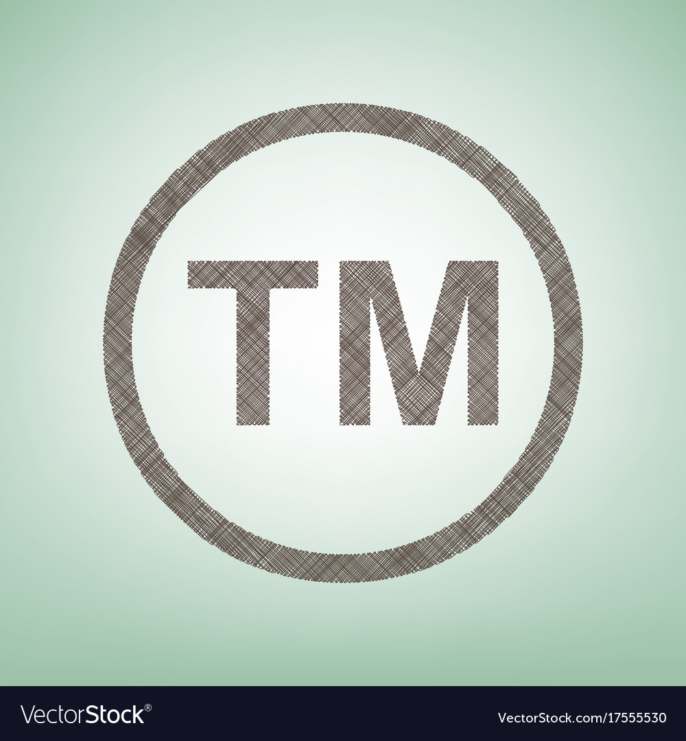 Trade mark sign brown flax icon on green