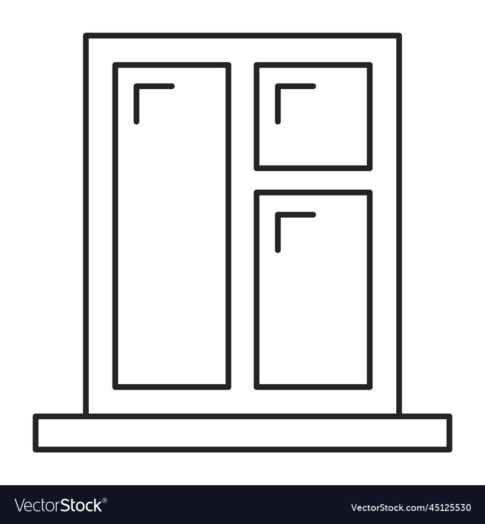 Window icon isolated simple line pictogram vector image Window icon isolated simple line pictogram